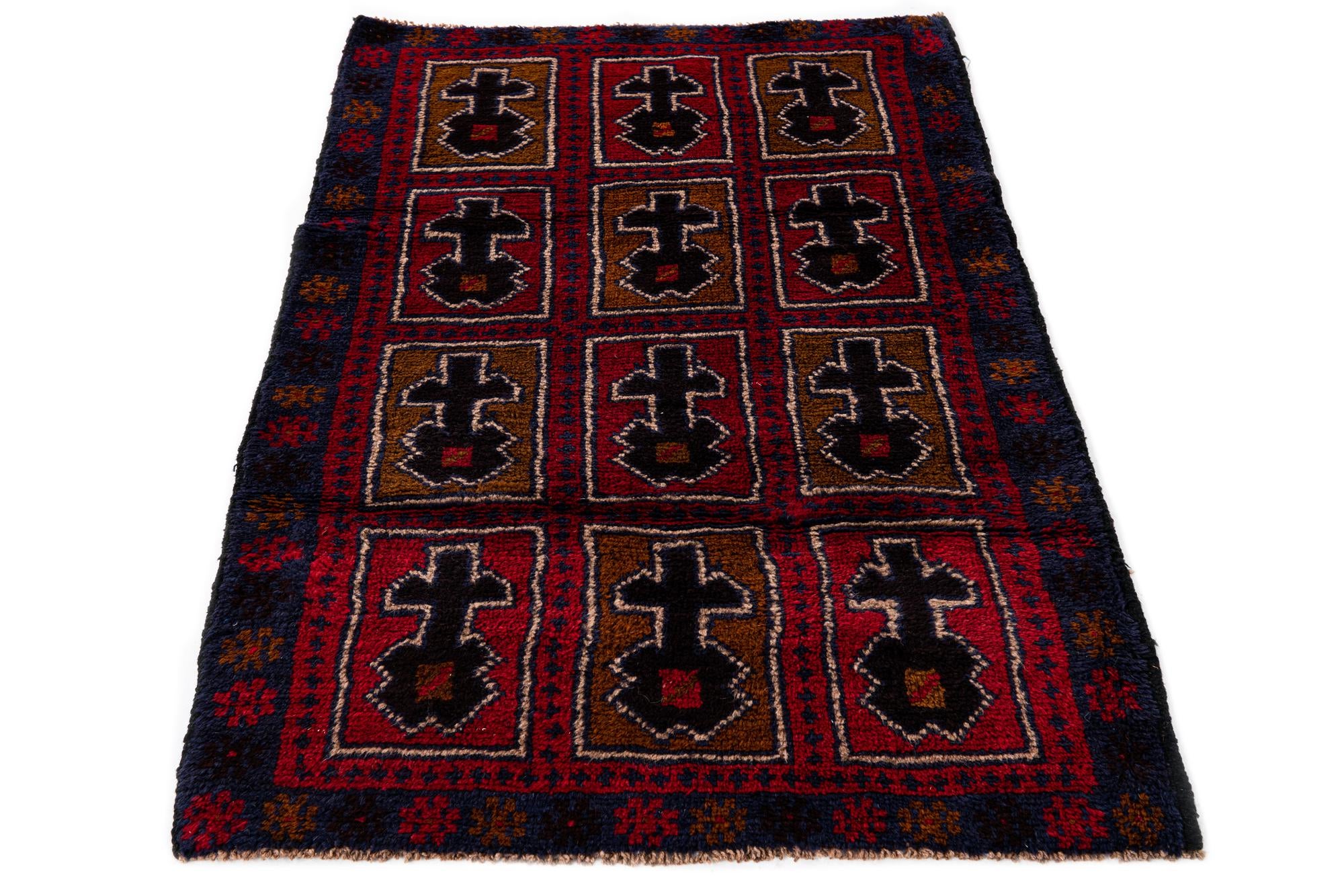 3' x 4' 7 Hand Knotted Balouch Persian Wool Rug