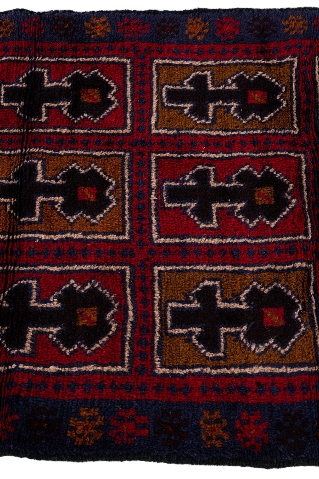 3' x 4' 7 Hand Knotted Balouch Persian Wool Rug