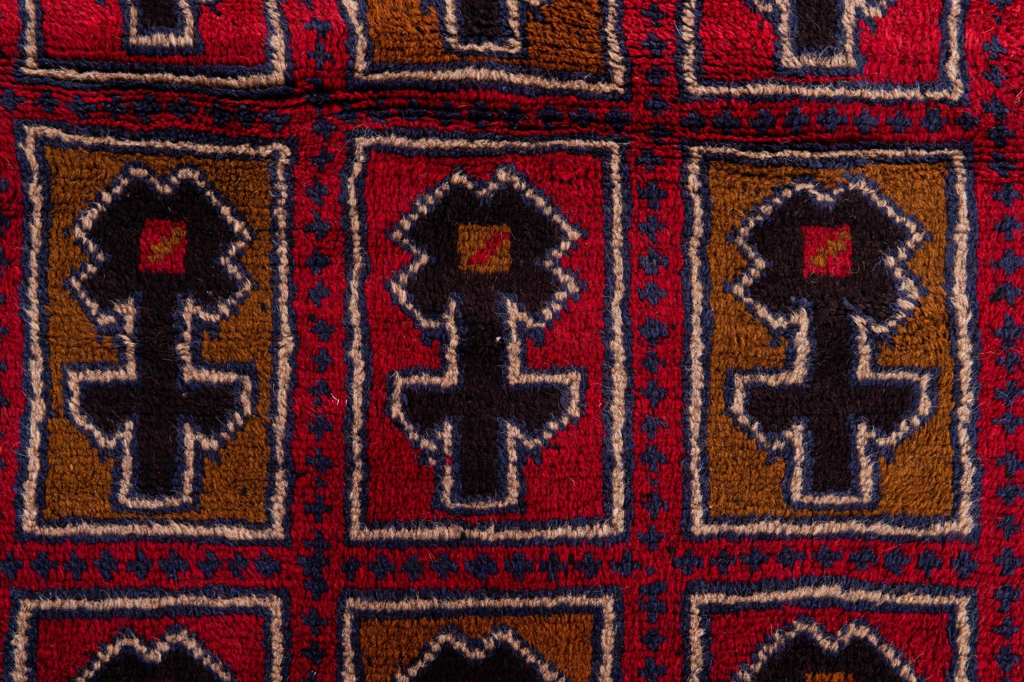 3' x 4' 7 Hand Knotted Balouch Persian Wool Rug