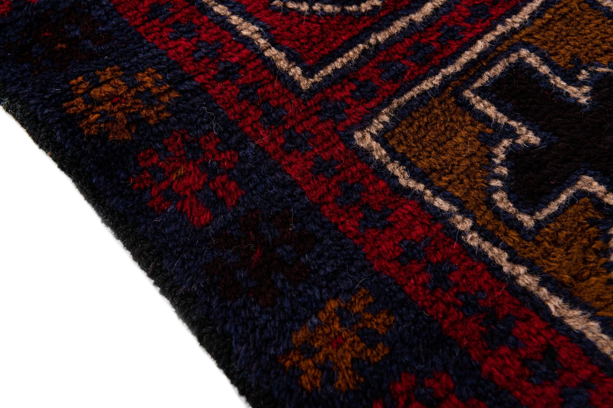 3' x 4' 7 Hand Knotted Balouch Persian Wool Rug