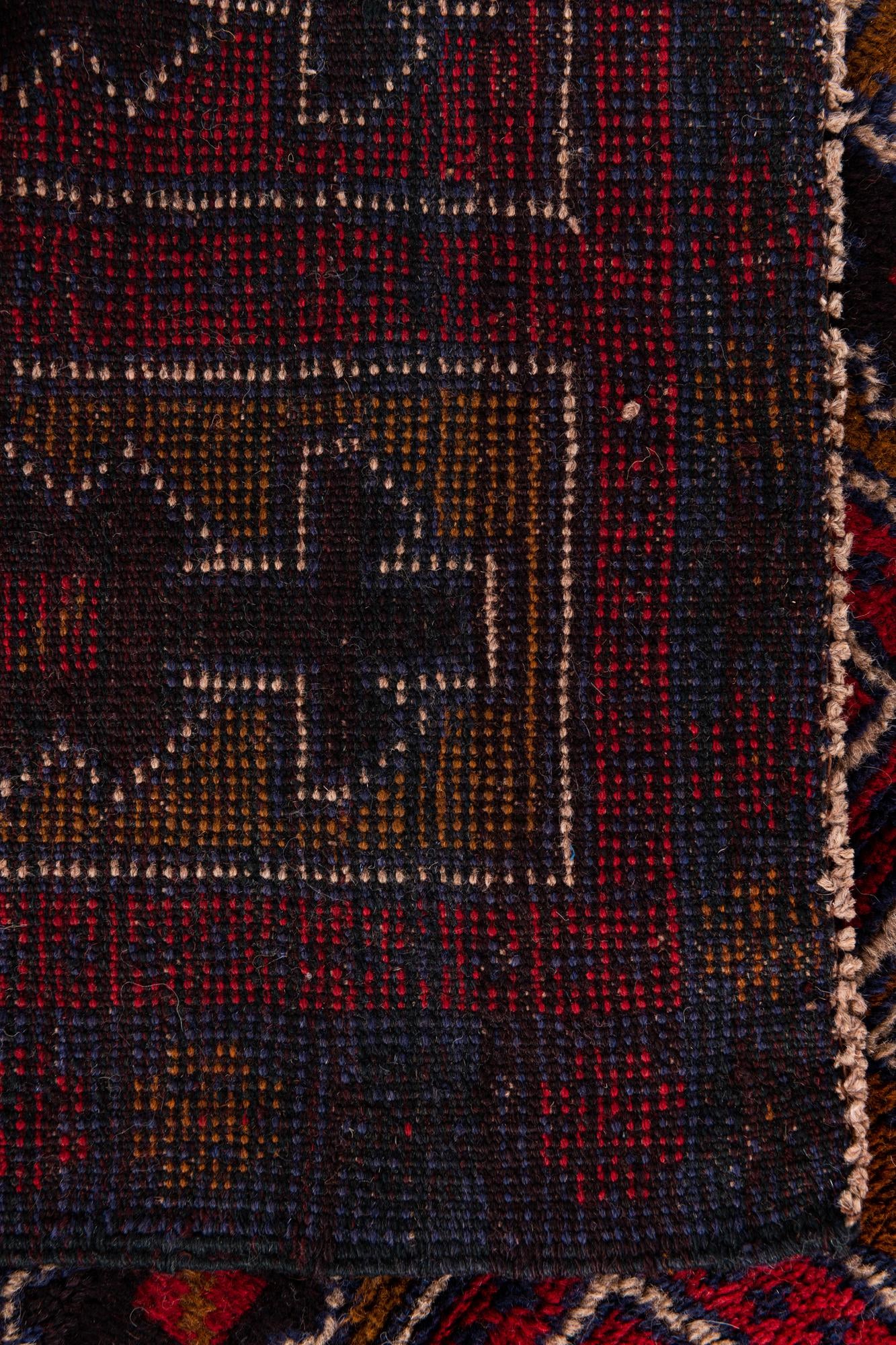 3' x 4' 7 Hand Knotted Balouch Persian Wool Rug
