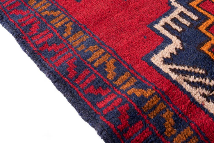 Detail image of 2' 10 x 4' 7 Hand Knotted Balouch Persian Wool Rug