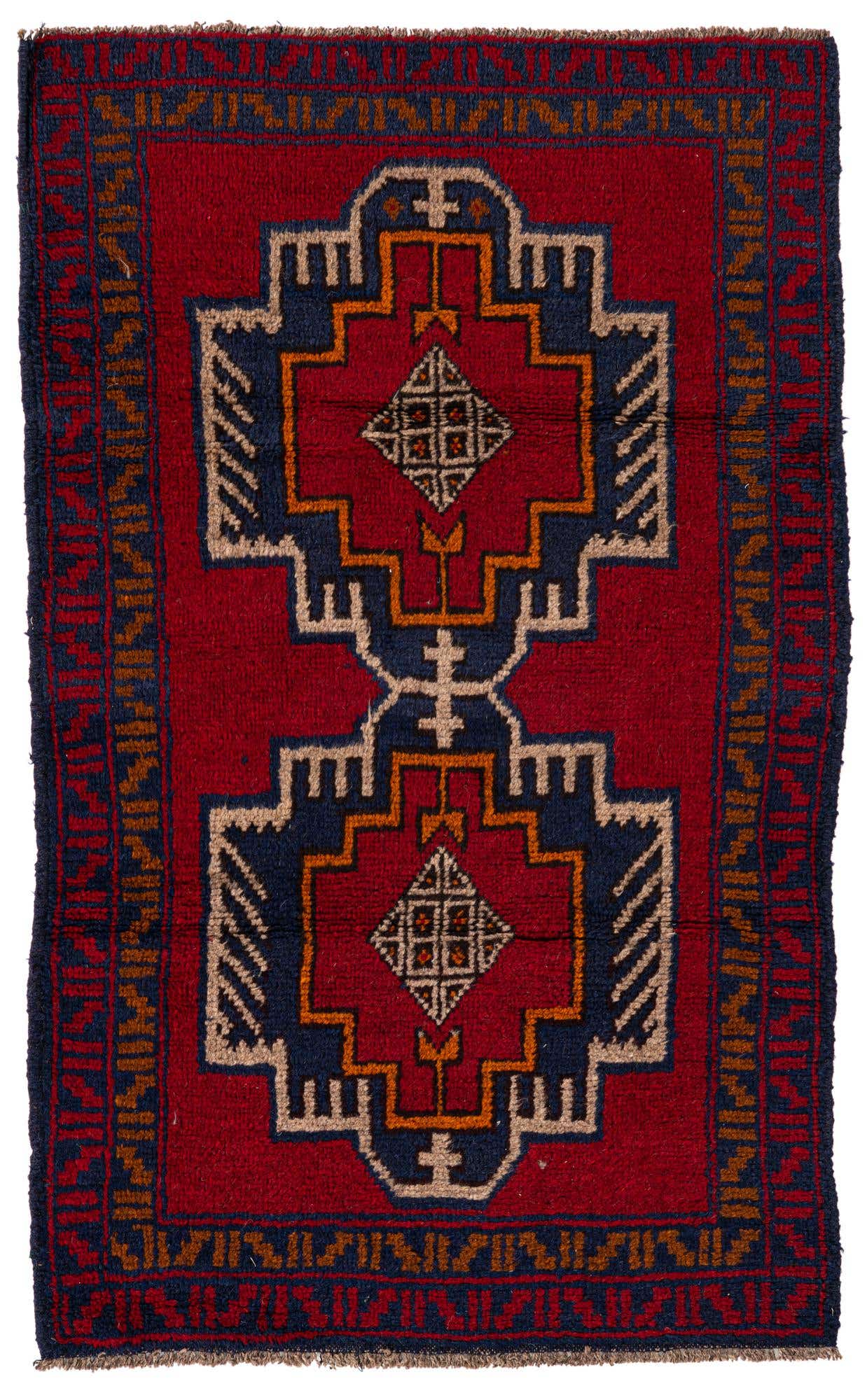 2' 10 x 4' 7 Hand Knotted Balouch Persian Wool Rug