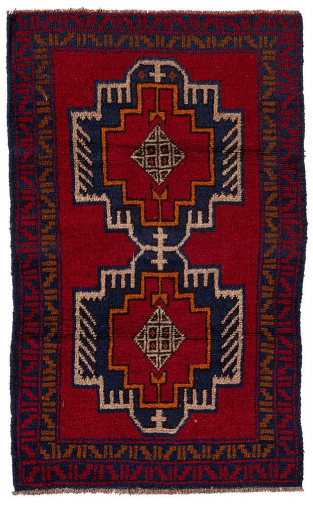 2' 10 x 4' 7 Hand Knotted Balouch Persian Wool Rug