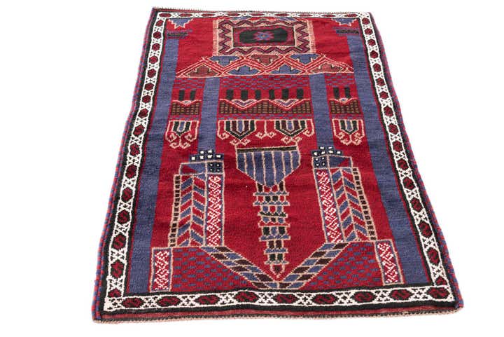 2' 11 x 4' 8 Hand Knotted Balouch Persian Wool Rug