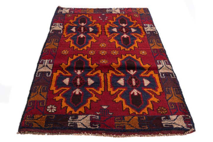 2' 10 x 4' 8 Hand Knotted Balouch Persian Wool Rug