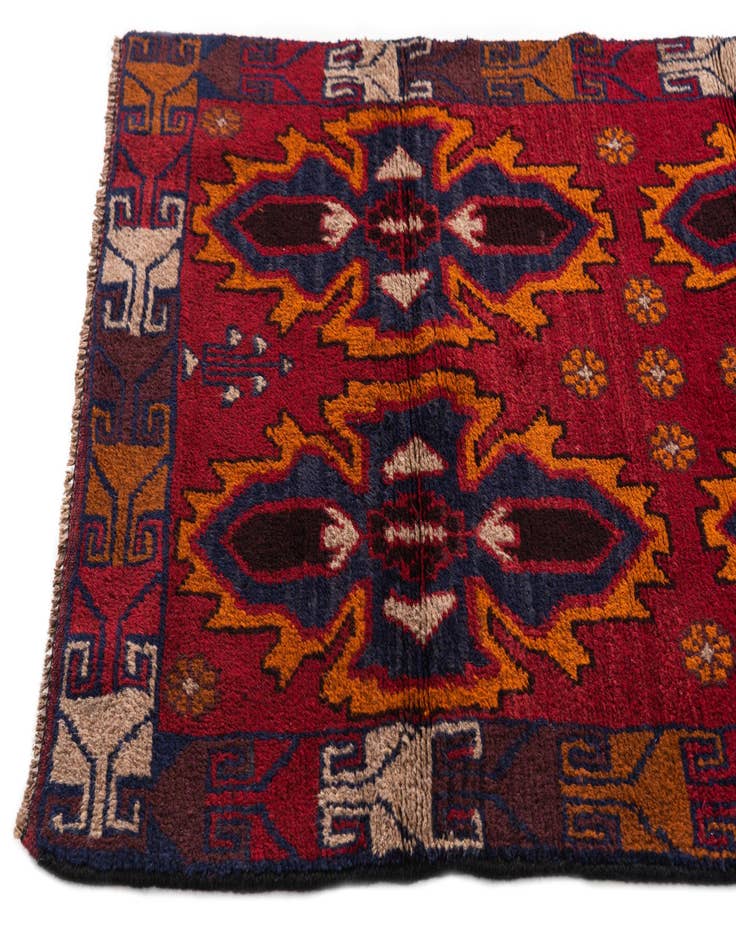 Detail image of 2' 10 x 4' 8 Hand Knotted Balouch Persian Wool Rug