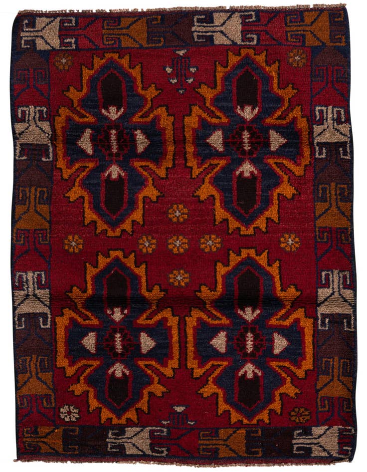 Detail image of 2' 10 x 4' 8 Hand Knotted Balouch Persian Wool Rug