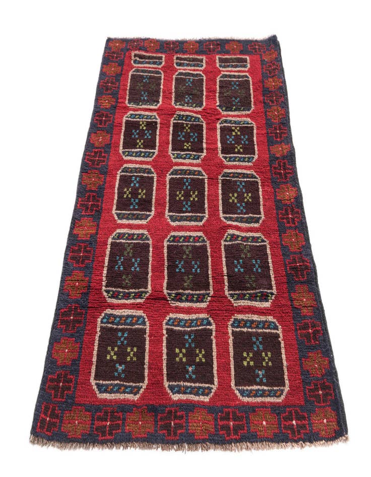 Detail image of 2' 10 x 4' 5 Hand Knotted Balouch Persian Wool Rug