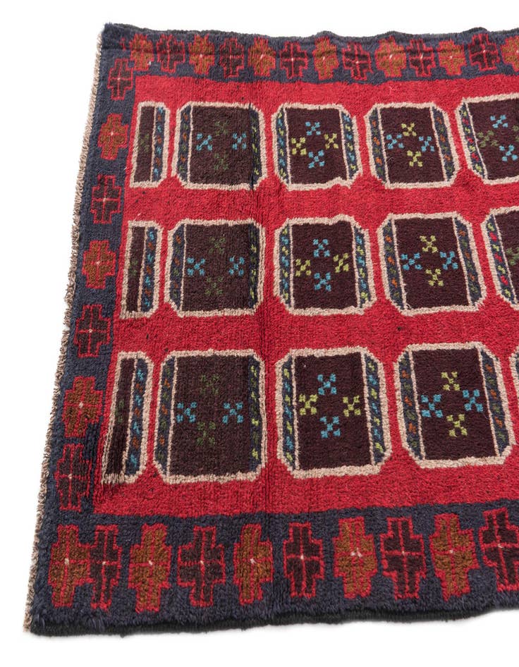 Detail image of 2' 10 x 4' 5 Hand Knotted Balouch Persian Wool Rug