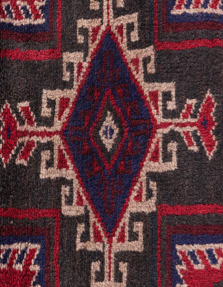 Detail image of 2' 10 x 4' 9 Hand Knotted Balouch Persian Wool Rug