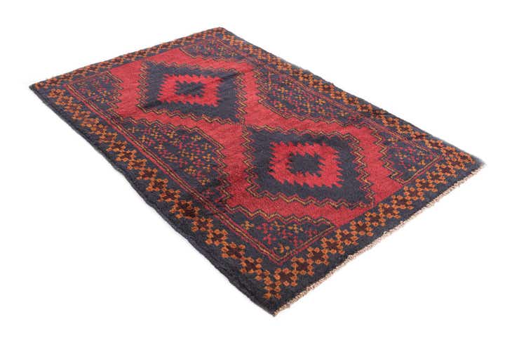 3' x 4' 6 Hand Knotted Balouch Persian Wool Rug