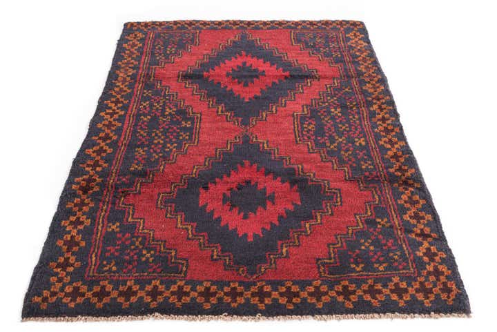 3' x 4' 6 Hand Knotted Balouch Persian Wool Rug