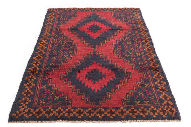 Detail image of 3' x 4' 6 Hand Knotted Balouch Persian Wool Rug