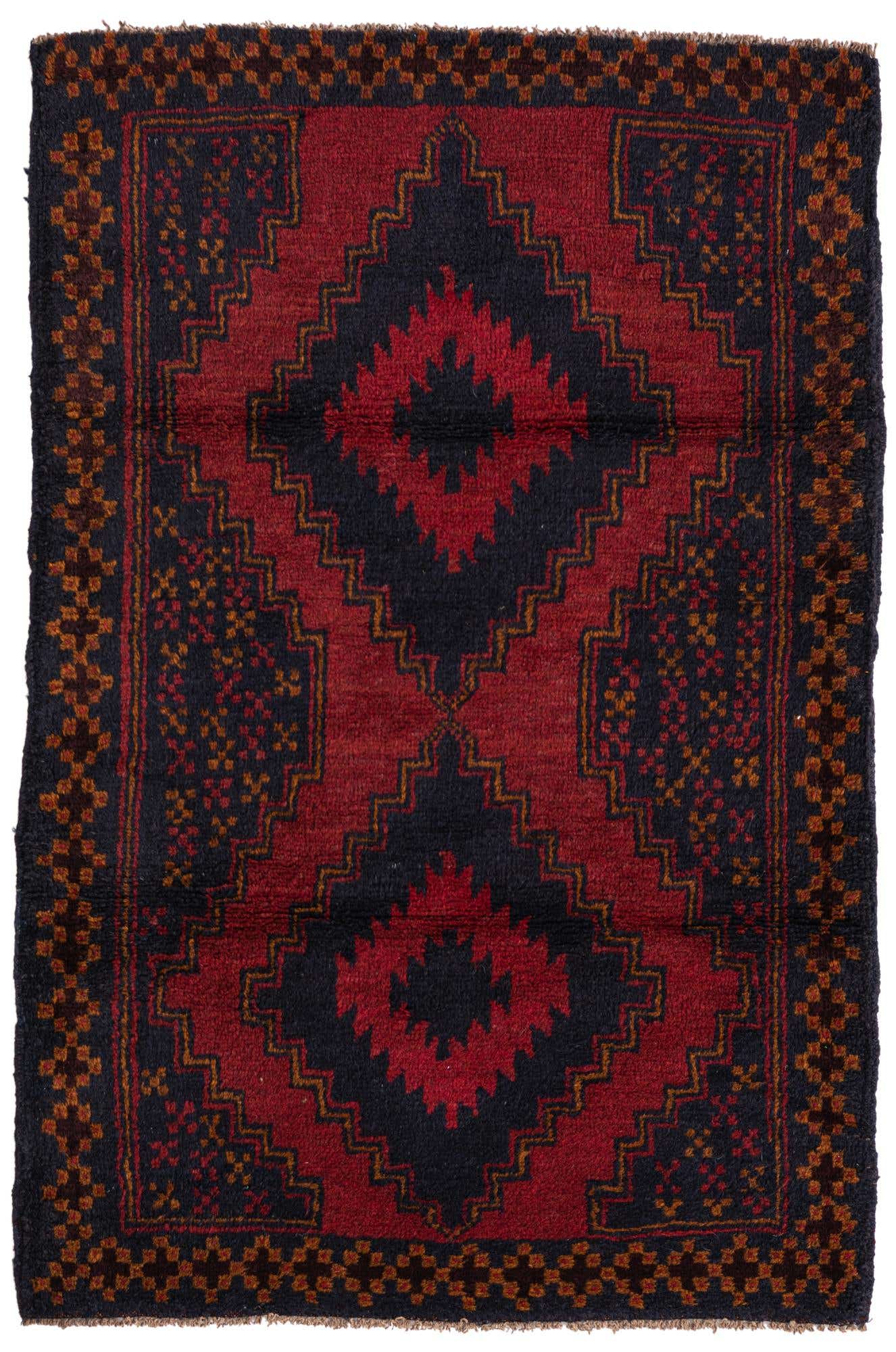 3' x 4' 6 Hand Knotted Balouch Persian Wool Rug