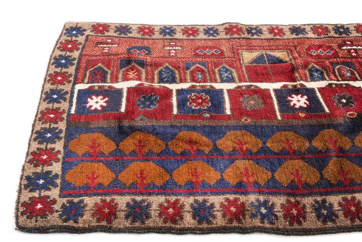 3' x 4' 7 Hand Knotted Balouch Persian Wool Rug