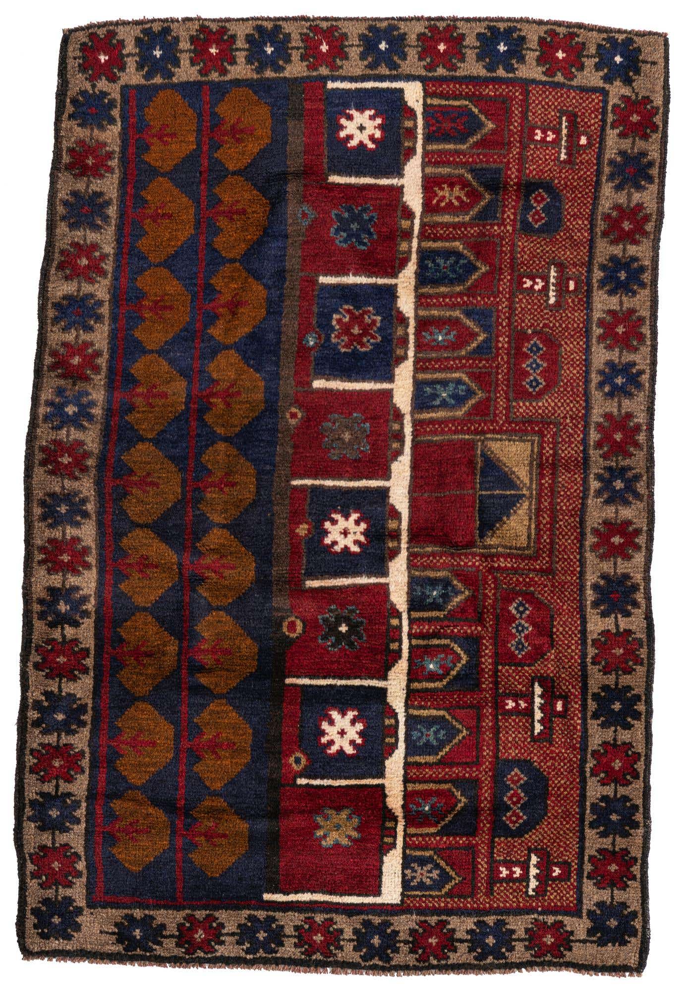 3' x 4' 7 Hand Knotted Balouch Persian Wool Rug