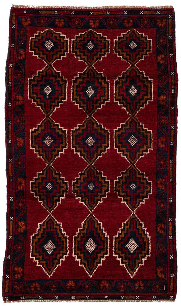 2' 9 x 4' 9 Hand Knotted Balouch Persian Wool Rug