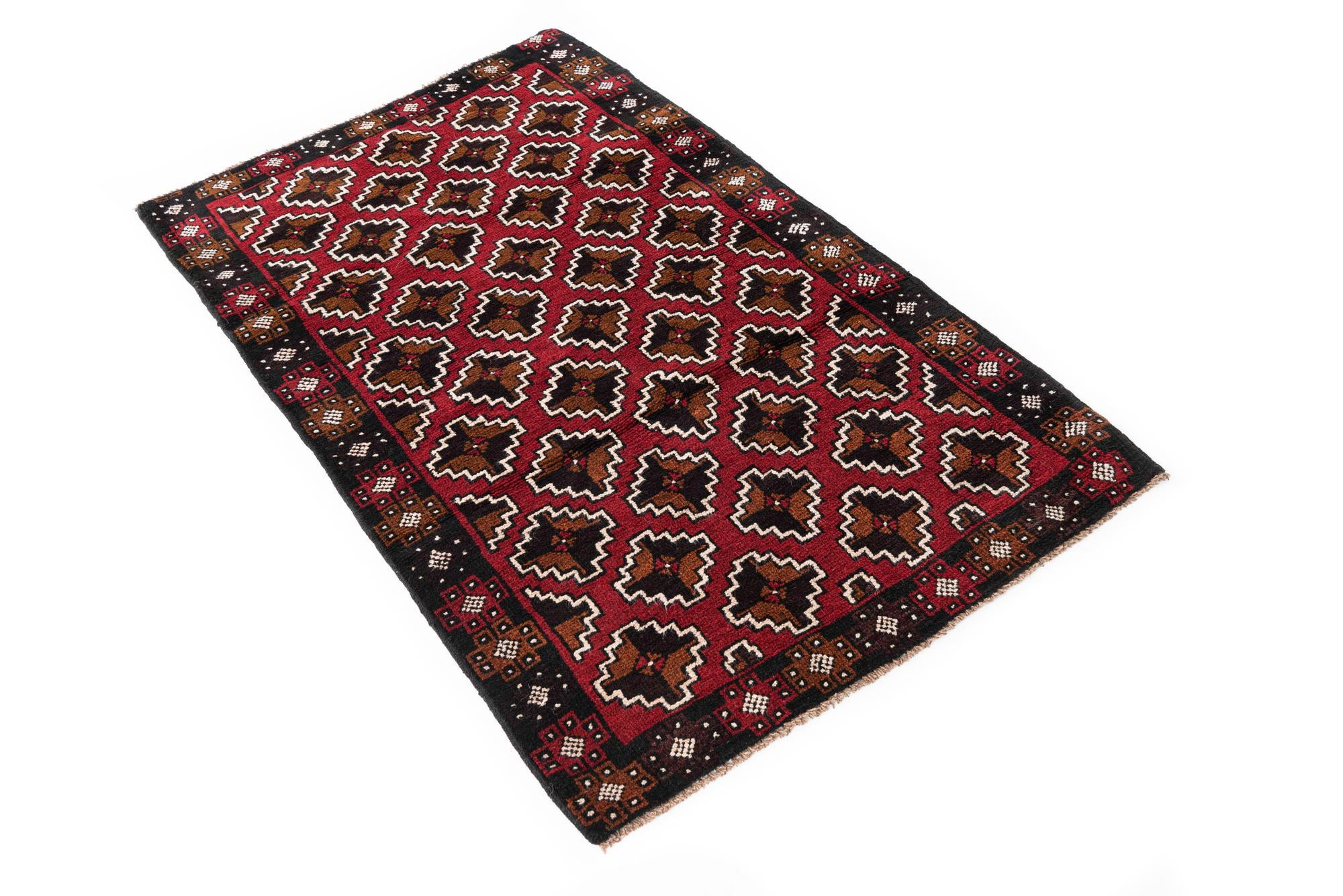 2' 9 x 4' 8 Hand Knotted Balouch Persian Wool Rug
