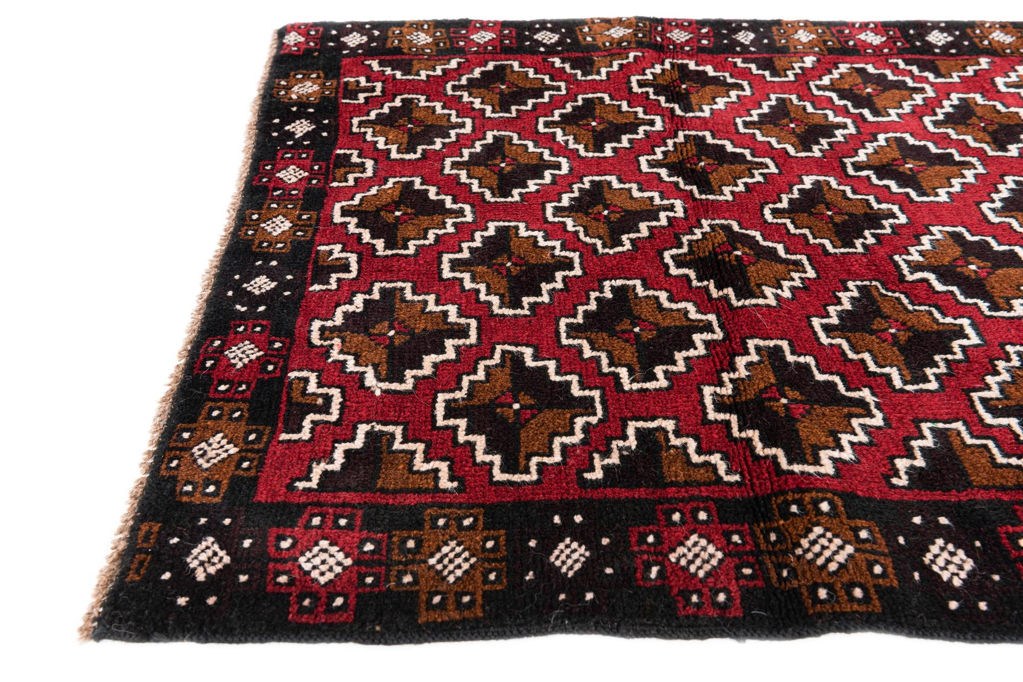 2' 9 x 4' 8 Hand Knotted Balouch Persian Wool Rug