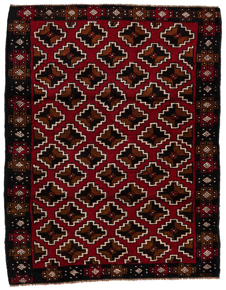Detail image of 2' 9 x 4' 8 Hand Knotted Balouch Persian Wool Rug