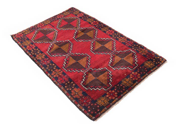 Detail image of 2' 11 x 4' 6 Hand Knotted Balouch Persian Wool Rug
