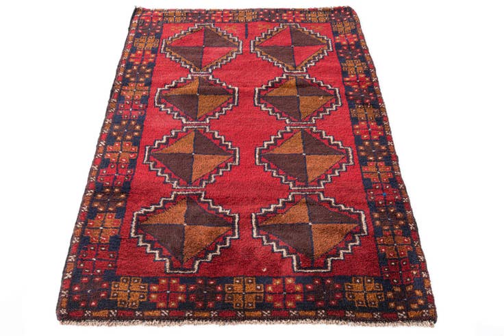 Detail image of 2' 11 x 4' 6 Hand Knotted Balouch Persian Wool Rug
