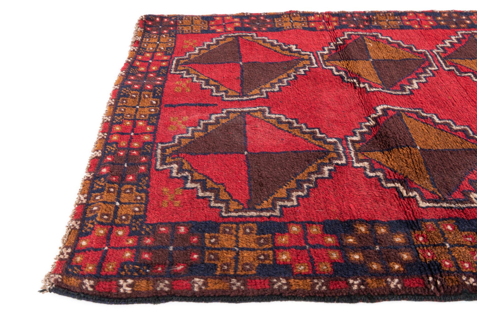 2' 11 x 4' 6 Hand Knotted Balouch Persian Wool Rug