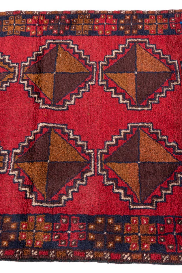 Detail image of 2' 11 x 4' 6 Hand Knotted Balouch Persian Wool Rug