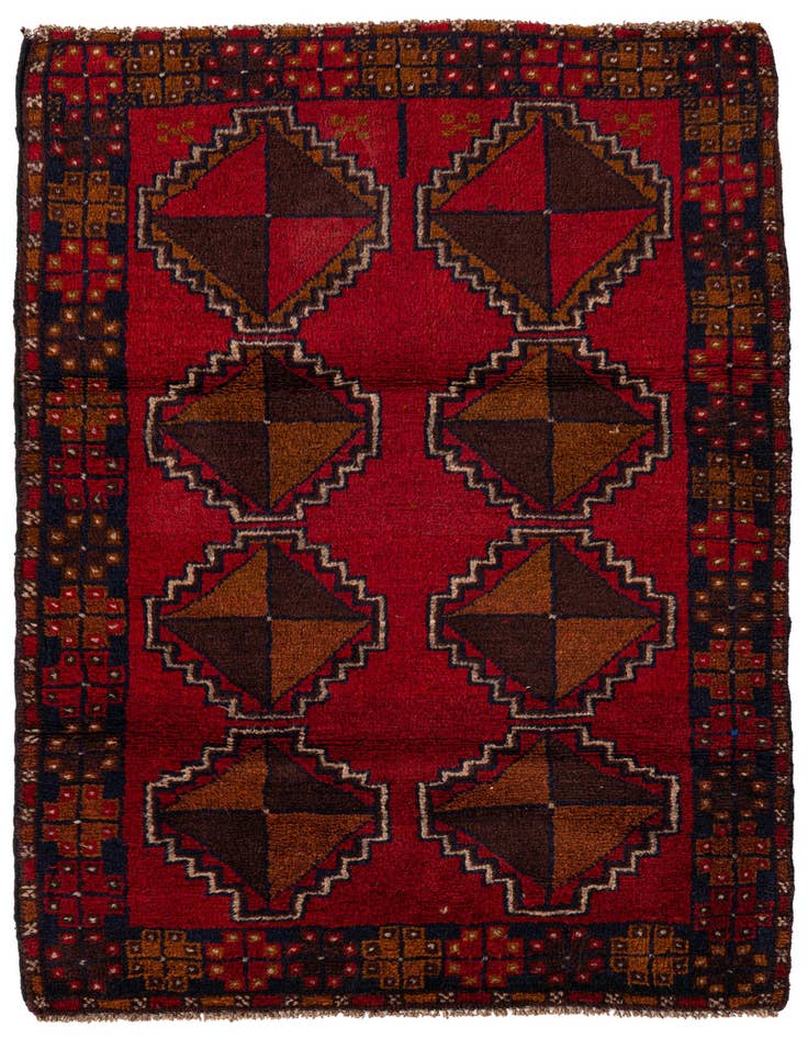 Detail image of 2' 11 x 4' 6 Hand Knotted Balouch Persian Wool Rug