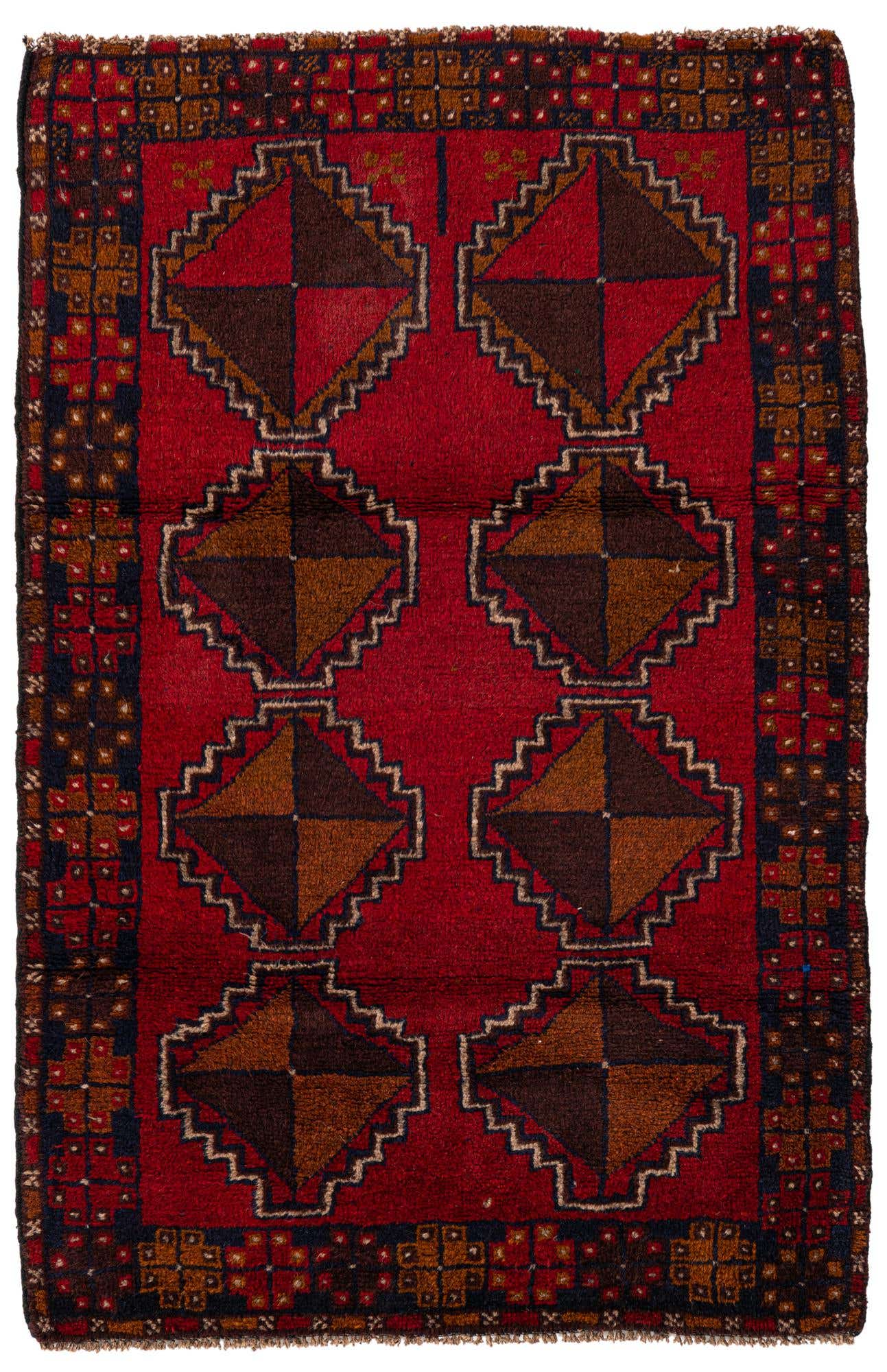 2' 11 x 4' 6 Hand Knotted Balouch Persian Wool Rug