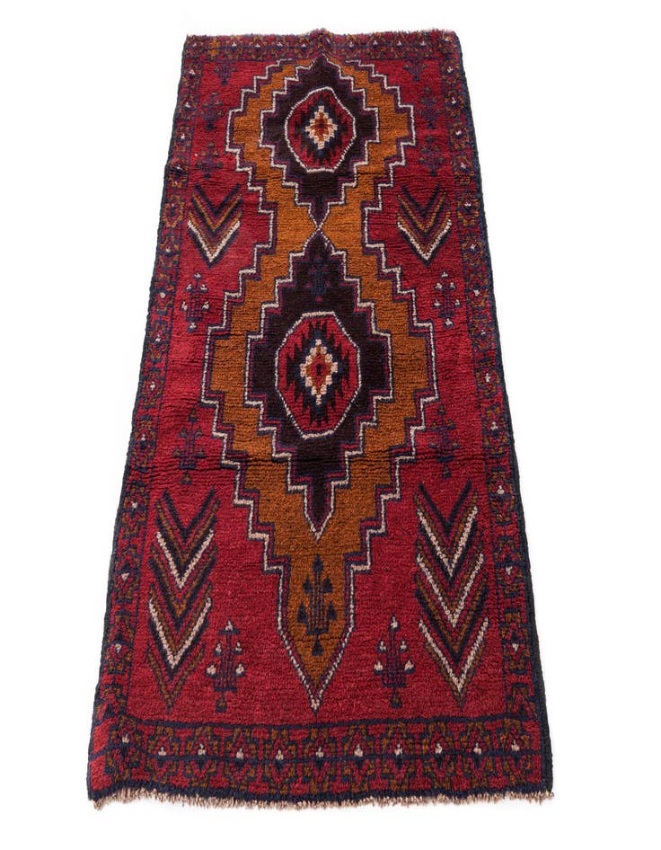 Detail image of 2' 10 x 4' 5 Hand Knotted Balouch Persian Wool Rug