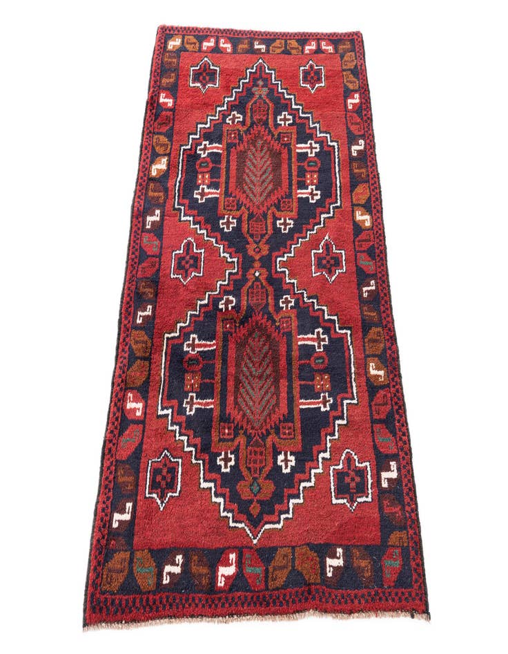 Detail image of 3' x 4' 6  Hand Knotted Balouch Persian Wool Rug