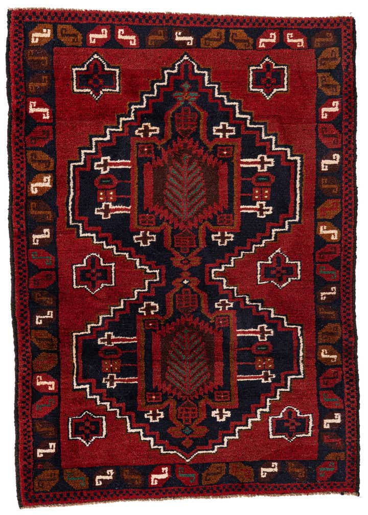 3' x 4' 6 Hand Knotted Balouch Persian Wool Rug