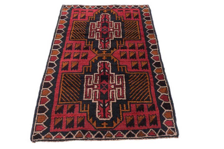 2' 10 x 4' 8 Hand Knotted Balouch Persian Wool Rug