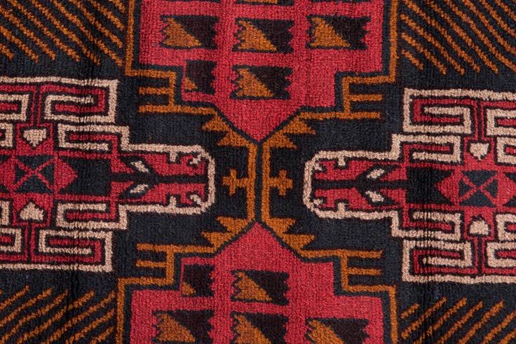 Detail image of 2' 10 x 4' 8 Hand Knotted Balouch Persian Wool Rug