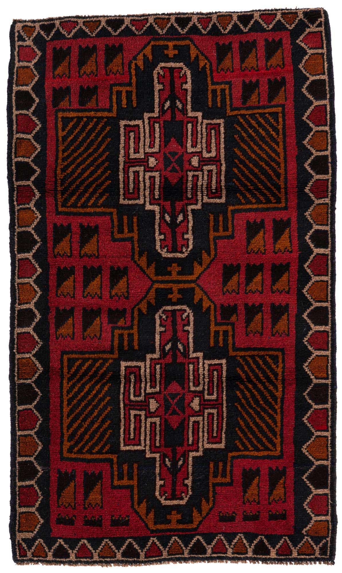 2' 10 x 4' 8 Hand Knotted Balouch Persian Wool Rug