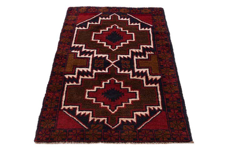 2' 10 x 4' 5 Hand Knotted Balouch Persian Wool Rug