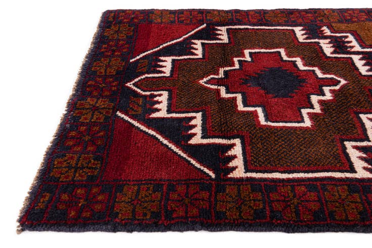 Detail image of 2' 10 x 4' 5 Hand Knotted Balouch Persian Wool Rug