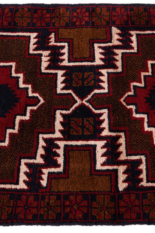 Detail image of 2' 10 x 4' 5 Hand Knotted Balouch Persian Wool Rug