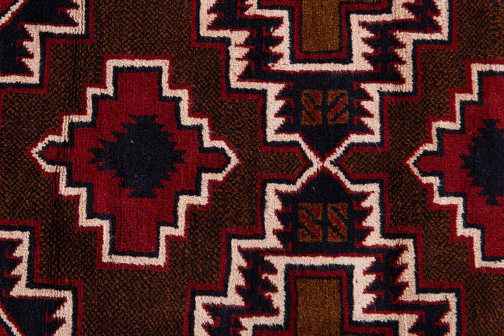 Detail image of 2' 10 x 4' 5 Hand Knotted Balouch Persian Wool Rug