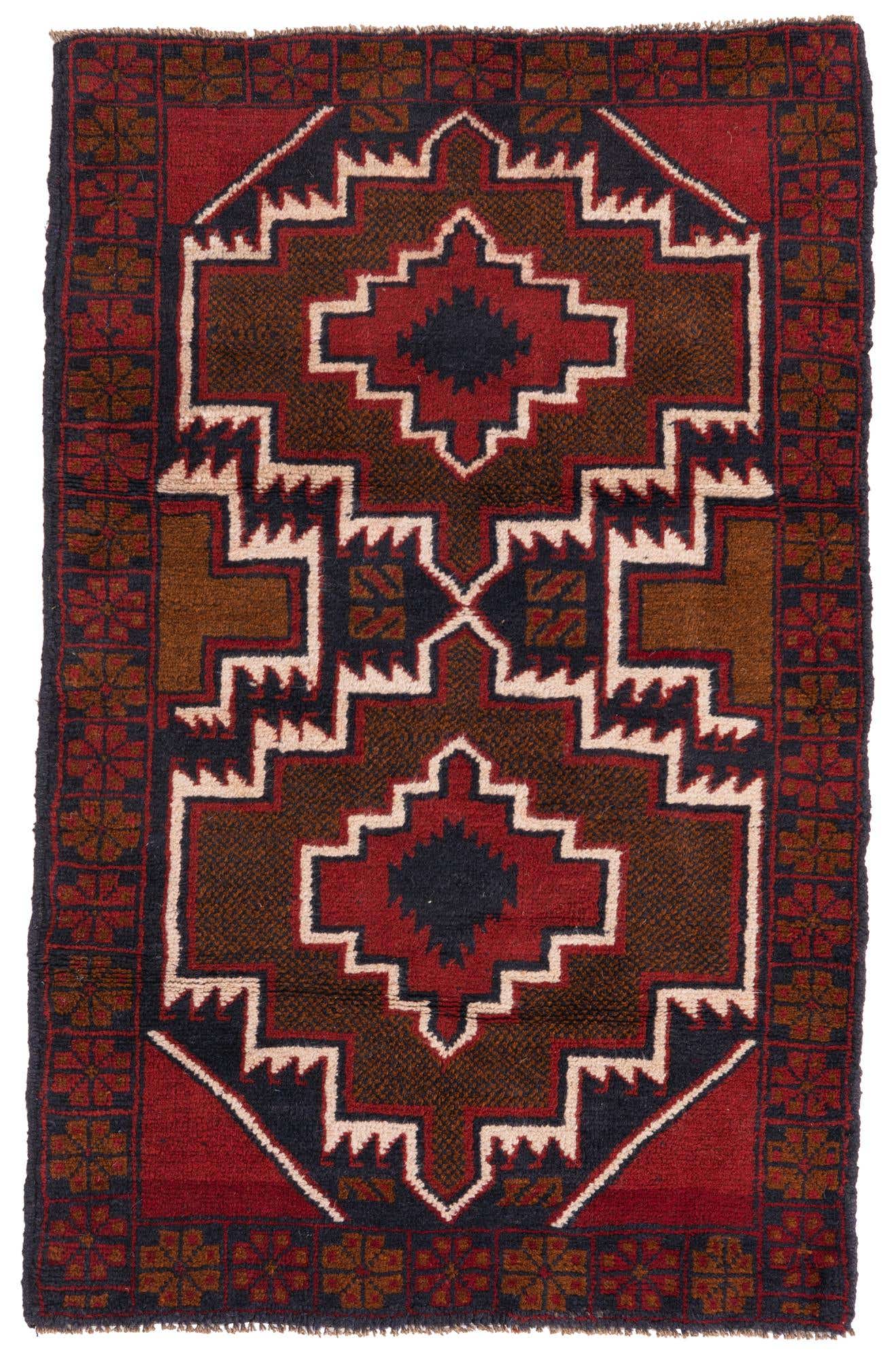 2' 10 x 4' 5 Hand Knotted Balouch Persian Wool Rug