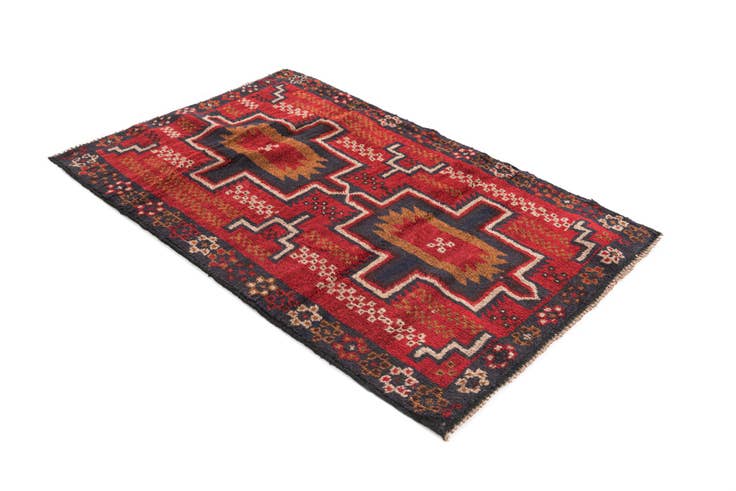 Detail image of 2' 10 x 4' 6 Hand Knotted Balouch Persian Wool Rug