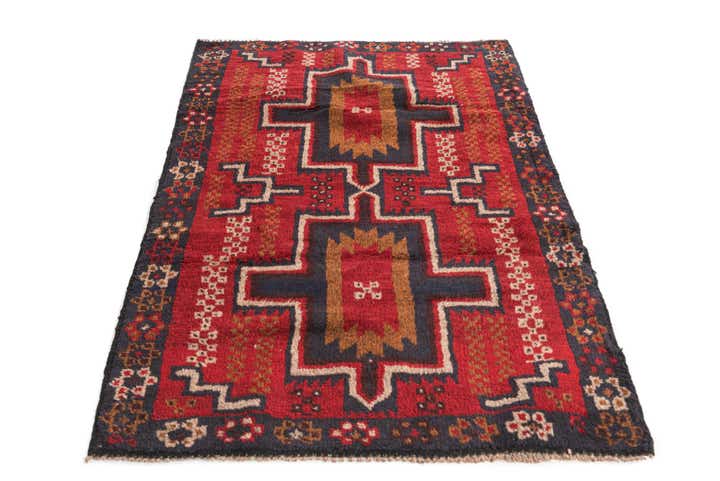 2' 10 x 4' 6 Hand Knotted Balouch Persian Wool Rug