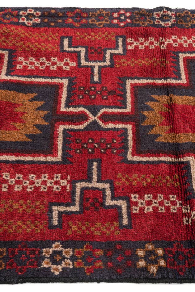 Detail image of 2' 10 x 4' 6 Hand Knotted Balouch Persian Wool Rug