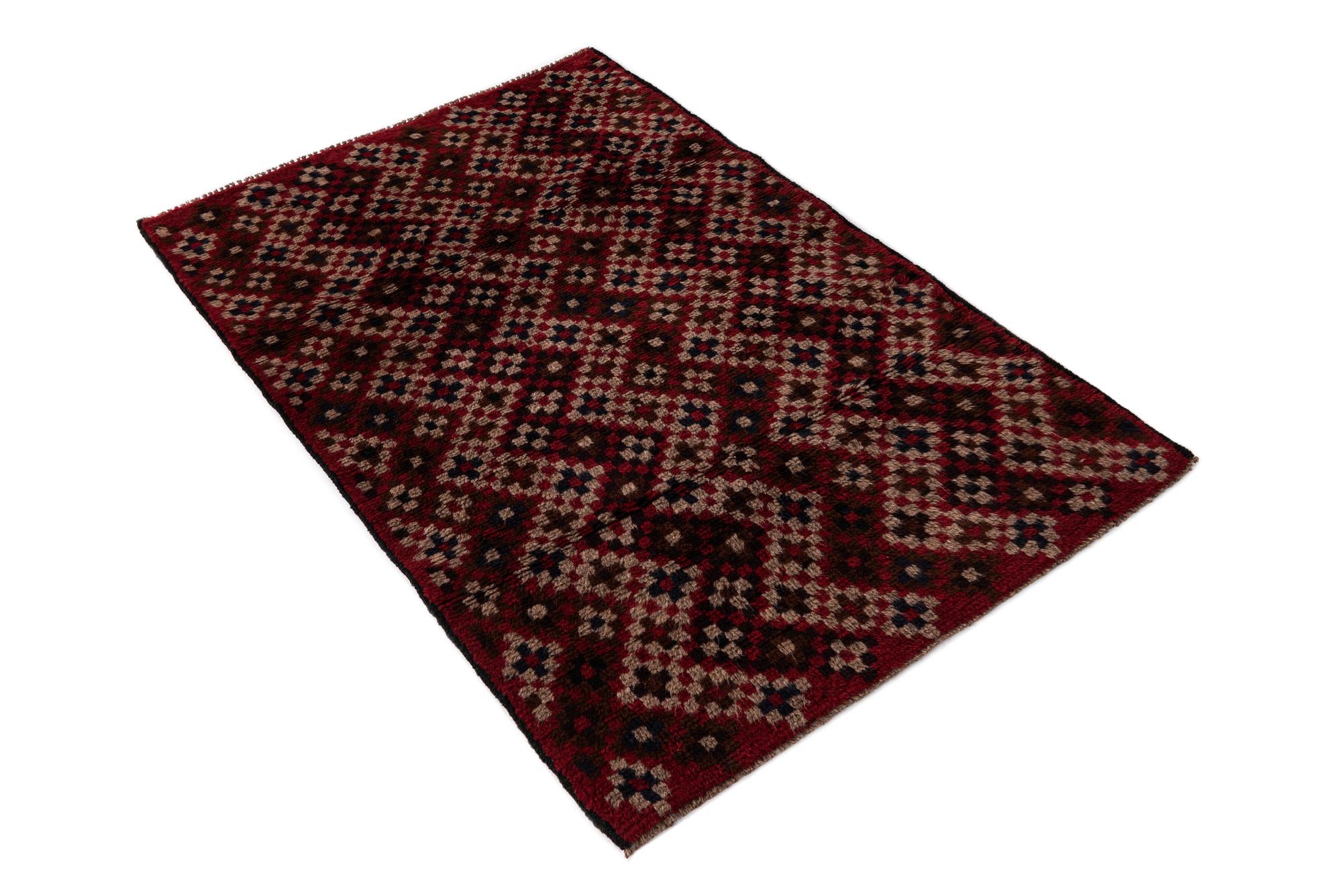 3' x 4' 6 Hand Knotted Balouch Persian Wool Rug