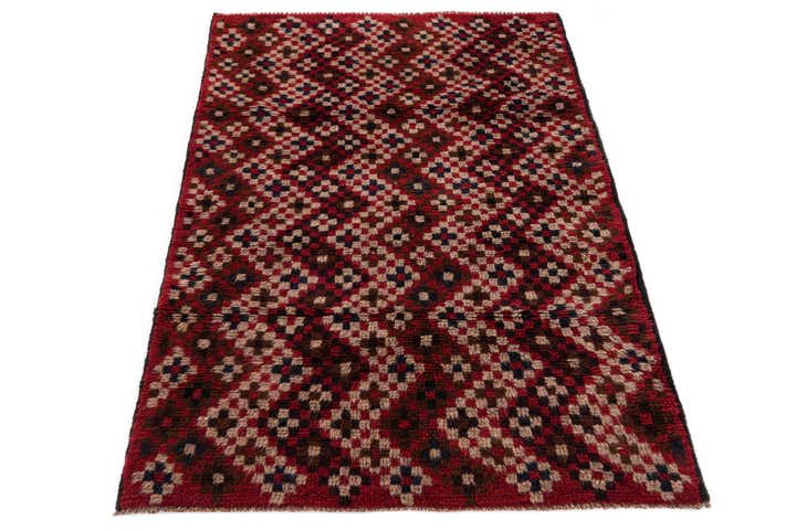 3' x 4' 6 Hand Knotted Balouch Persian Wool Rug