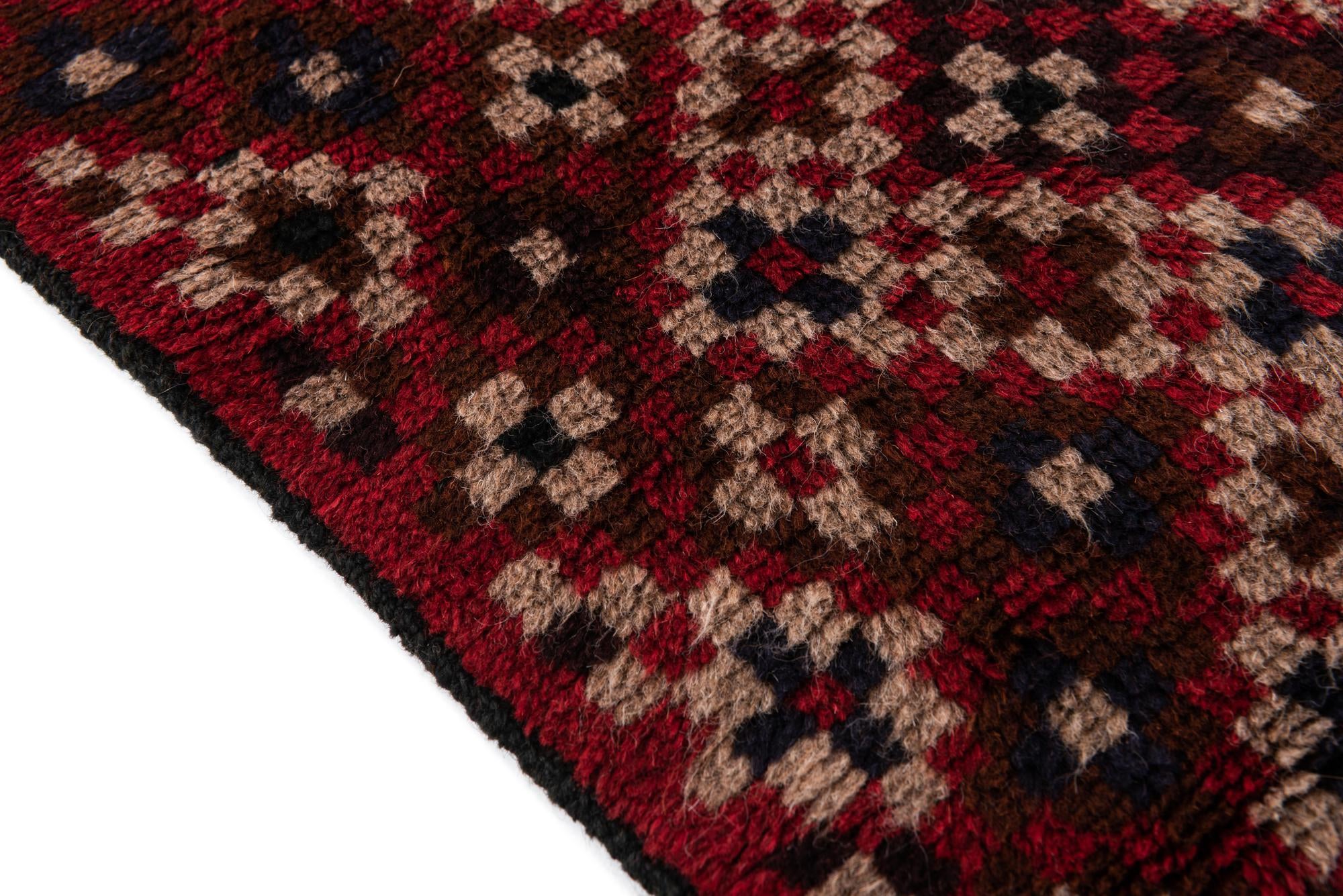 3' x 4' 6 Hand Knotted Balouch Persian Wool Rug