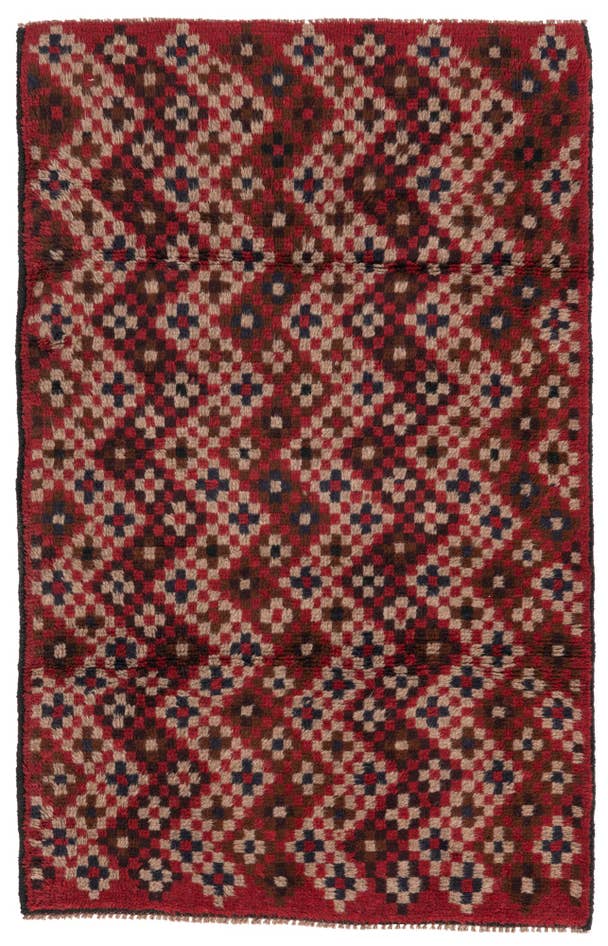 Detail image of 3' x 4' 6 Hand Knotted Balouch Persian Wool Rug