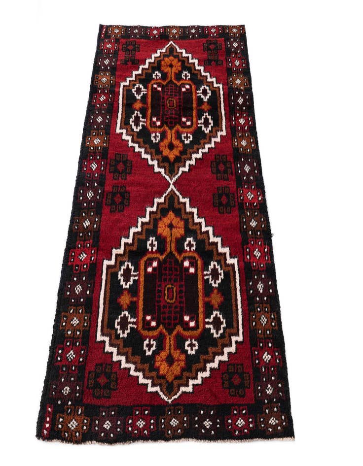 Detail image of 2' 10 x 4' 7  Hand Knotted Balouch Persian Wool Rug